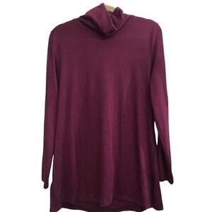 D&Co basic long sleeve plum purple turtleneck top blouse SIZE Medium